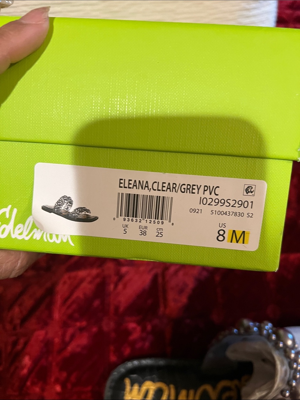 Sam Edelman Eleana Clear Grey PVC Flat Sandal Sz8 NEW - Picture 8 of 10